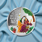 Load image into Gallery viewer, Taraash 999 Silver Multicolor Radha Krishna 50 Gram Coin CF26R9G50W