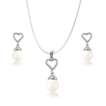 Load image into Gallery viewer, Taraash 925 Sterling Stylish Heart Design Silver Pendant Set For Women CHPEML011
