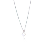 Load image into Gallery viewer, 925 Sterling Combo Of Sterling Silver Pink Mother of Pearl Square Heart Pendant with Chain