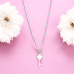 Load image into Gallery viewer, 925 Sterling Combo Of Sterling Silver Pink Mother of Pearl Square Heart Pendant with Chain