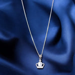 Load image into Gallery viewer, 925 Sterling Combo Of Sterling Silver Pink Mother of Pearl Crown Pendant with Chain