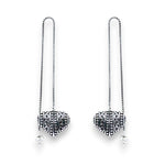Load image into Gallery viewer, 925 Sterling Silver Heart Dangler Earrings for Women