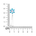 Load image into Gallery viewer, 925 Sterling Silver Blue Floral Dangling Earrings for Women