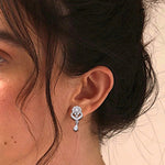 Load image into Gallery viewer, 925 Sterling Silver Drop Design Stud Earrings for Women