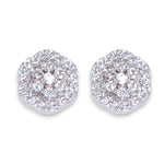 Load image into Gallery viewer, 925 Sterling Silver Floral CZ Stud Earrings for Women