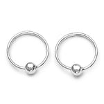 Load image into Gallery viewer, Taraash 925 Sterling Silver Plain Ball Small Hoop Earring HP0401S