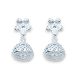 Load image into Gallery viewer, 925 Sterling Silver Floral Cz Jhumki Earrings for Women