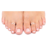Load image into Gallery viewer, Taraash toe rings for women silver