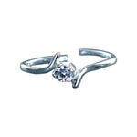 Load image into Gallery viewer, 925 Sterling Silver CZ Adjustable Single Toe Ring for Women