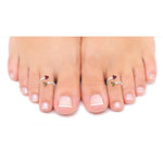 Load image into Gallery viewer, Taraash Sterling Silver Enamel Floral & Heart Top Openable Toe Ring For Women LR1271S