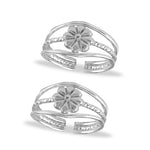Load image into Gallery viewer, Taraash 925 Sterling Floral Metti Silver For Women |Bichiya Silver | Band Foot Ring