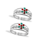 Load image into Gallery viewer, Taraash Floral 925 Sterling Silver Toe Ring | Silver Mettelu For Women | Foot Ring Silver