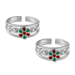 Load image into Gallery viewer, Taraash Floral 925 Sterling Silver Toe Ring | Silver Mettelu For Women | Foot Ring Silver