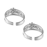 Taraash Floral 925 Sterling Silver Toe Ring | Silver Mettelu For Women | Foot Ring Silver