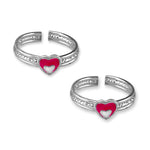 Load image into Gallery viewer, Taraash 925 Sterling Heart silver mettelu | Chandi bichua For Women | Silver Chutki Women