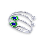 Load image into Gallery viewer, 925 Sterling Silver Enamel Pear Drop Adjustable Single Toe Ring for Women