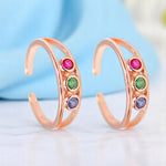 Load image into Gallery viewer, 925 Sterling Silver Rose gold with Multi CZ Toe Ring for Women