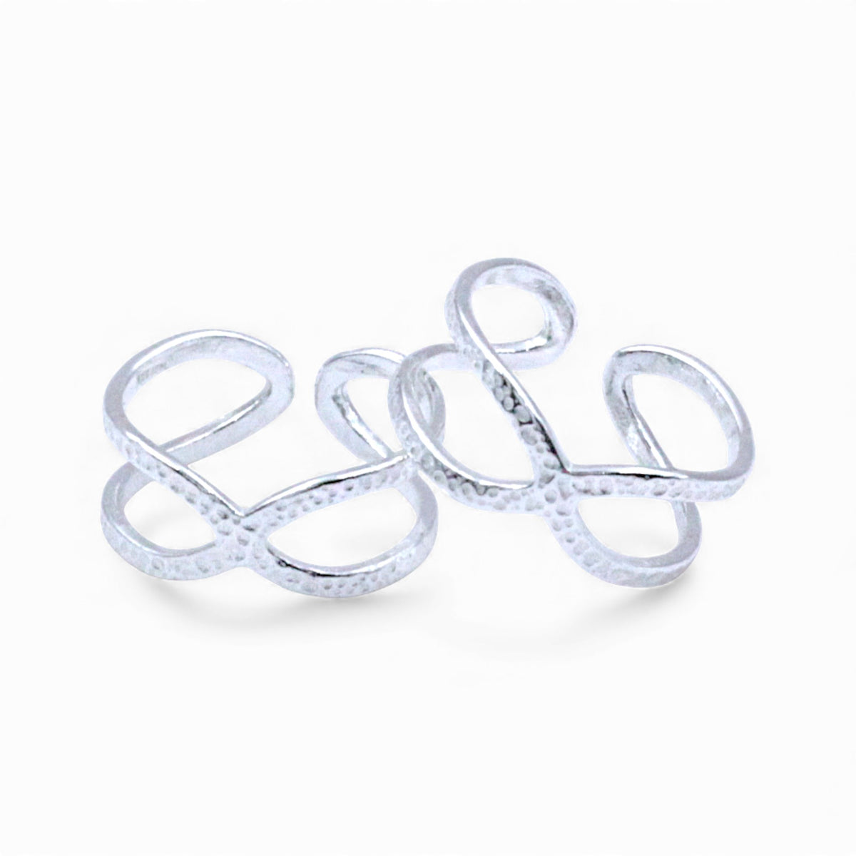 925 Sterling Silver Criss-Cross Design Adjustable Toe Ring for Women ...