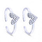 Load image into Gallery viewer, 925 Sterling Silver Textured Heart Charm Adjustable Toe Ring for Women