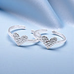 Load image into Gallery viewer, 925 Sterling Silver Textured Heart Charm Adjustable Toe Ring for Women