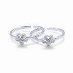 Load image into Gallery viewer, 925 Sterling Silver Star Motif CZ Adjustable Toe Ring for Women