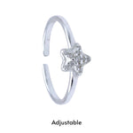 Load image into Gallery viewer, 925 Sterling Silver Star Motif CZ Adjustable Toe Ring for Women