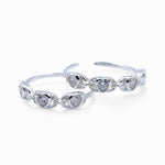 Load image into Gallery viewer, 925 Sterling Silver Heart CZ Bezel Setting Toe Rings for Women