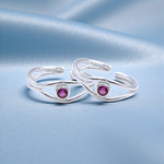 Load image into Gallery viewer, 925 Sterling Silver Pink CZ Bezel Setting Band Toe Rings for Women