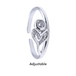 Load image into Gallery viewer, 925 Sterling Silver Heart CZ Toe Rings for Women