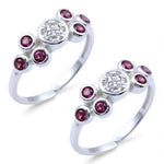 Load image into Gallery viewer, 925 Sterling Silver White & Pink CZ Adjutable Toe Ring for Women