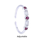 Load image into Gallery viewer, 925 Sterling Silver Pink CZ Bezel Setting Adjustable Toe Ring for Women