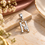 Load image into Gallery viewer, 925 Sterling Silver N Letter Pendant with Chain for Unisex