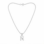Load image into Gallery viewer, 925 Sterling Silver N Letter Pendant with Chain for Unisex