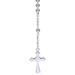 Load image into Gallery viewer, 925 Sterling Silver Small Beaded Rosary Necklace For Women & Men