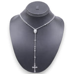 Load image into Gallery viewer, 925 Sterling Silver Small Beaded Rosary Necklace For Women & Men