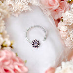 Load image into Gallery viewer, Taraash 925 Sterling Round Nose Ring | Silver Nath | Fancy Nosepin For Women & girls