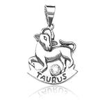 Load image into Gallery viewer, Taraash Tarus Zodiac CZ Studded 925 Sterling Silver Pendant for unisex PD0285AI-02