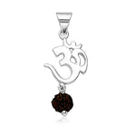 Load image into Gallery viewer, Taraash 925 Sterling Silver Om with Rudraksha Pendant Daily Wear Gift For Men PD0695S