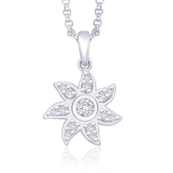 Taraash 925 Sterling Silver CZ Floral Pendant For women PD1616R