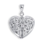 Load image into Gallery viewer, Taraash Sterling Silver"Keep The Faith"Hidden Message Heart Pendant PD2061S