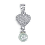 Load image into Gallery viewer, Taraash Sterling Silver CZ Adorn Heart With Pearl Pendant For Women PD2100R