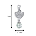 Load image into Gallery viewer, Taraash Sterling Silver CZ Adorn Heart With Pearl Pendant For Women PD2100R