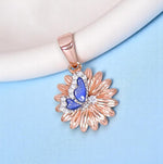 Load image into Gallery viewer, 925 Sterling Silver Cz Rose Gold Plated Flower Pendant for Women