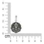 Load image into Gallery viewer, 925 Sterling Silver Oval Floral Design Hanuman Pendant for Unisex
