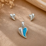 Load image into Gallery viewer, 925 Pure Silver Heart Blue Enamled Jewellery Set for Women