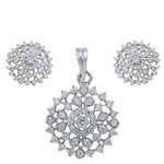 Load image into Gallery viewer, Taraash 925 Sterling Silver CZ Floral Pendant Set For Women