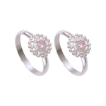 Load image into Gallery viewer, 925 Sterling Silver Adjustable with Pink CZ ToeRing For Women