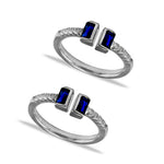 Load image into Gallery viewer, Taraash 925 Sterling Silver CZ Cube Toe Ring For Women