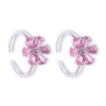 Load image into Gallery viewer, 925 Sterling Silver Adjustable Floral Baby Pink Toe Rings for Women