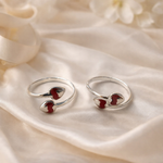 Load image into Gallery viewer, 925 Sterling Silver Red Enamel Heart Top Openable Toe Ring For Women
